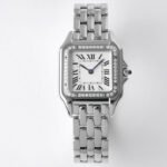 PANTHERE 27MM SILVER CASE DIAMOND BEZEL WHITE DIAL