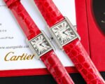 TANK MUST SMALL STEEL DIAMOND BEZEL LEATHER STRAP EWHITE DIAL - Image 3