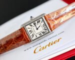 TANK MUST SMALL STEEL DIAMOND BEZEL LEATHER STRAP EWHITE DIAL - Image 5