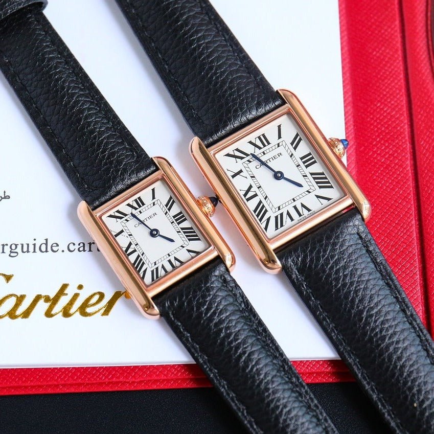 13341914200801307 TANK MUST SMALL PINK GOLD LEATHER STRAP WHITE DIAL - Image 1