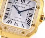 SANTOS LADY 35.1MM AUTOMATIC GOLD DIAMOND BEZEL - Image 4
