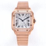 SANTOS LADY 35.1MM AUTOMATIC PINK GOLD DIAMOND BEZEL