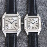 SANTOS DUMONT LADY SILVER CASE LEATHER STRAP - Image 6