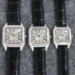 SANTOS DUMONT LADY SILVER CASE CROCODILE STRAP - Image 7