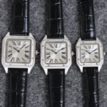 SANTOS DUMONT LADY SILVER CASE CROCODILE STRAP - Image 3