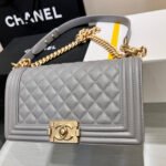 BOY BAG MEDIUM 25 GREY CAVIAR GOLD HARDWARE - Image 10