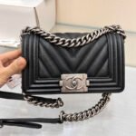 BOY BAG SMALL 20 BLACK CHEVRON CAVIAR RUTHENIUM HARDWARE - Image 7