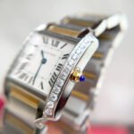 TANK FRANCAISE GOLD STEEL DIAMOND BEZEL WHITE DIAL - Image 2