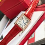 TANK SOLO PINK GOLD DIAMOND BEZEL RED CROCODILE LEATHER - Image 13