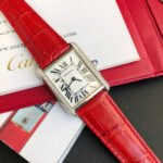 TANK SOLO STEEL DIAMOND BEZEL RED CROCODILE LEATHER - Image 2