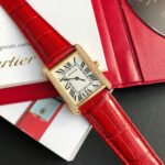 TANK SOLO GOLD DIAMOND BEZEL RED CROCODILE LEATHER - Image 2