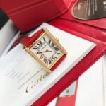 TANK SOLO GOLD DIAMOND BEZEL RED CROCODILE LEATHER - Image 11