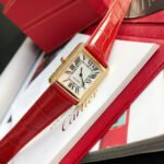 TANK SOLO GOLD DIAMOND BEZEL RED CROCODILE LEATHER - Image 13