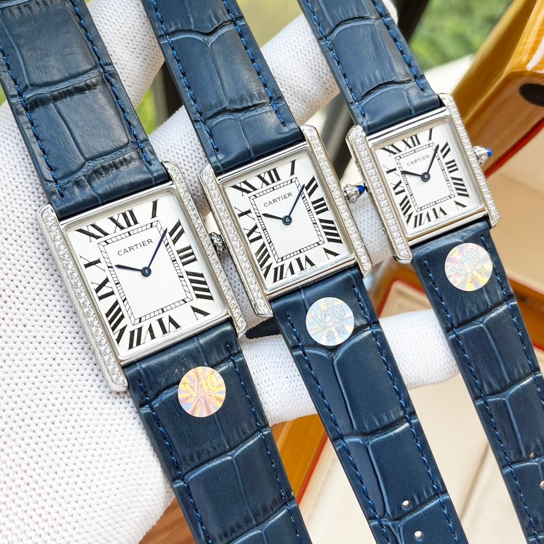 13346266230039048 TANK MUST SILVER CASE DIAMOND BEZEL LEATHER - Image 1