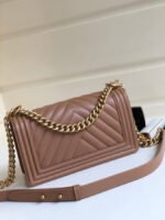 CC MEDIUM 25 BOY BAG IN ASH BROWN LAMBSKIN SILVER HARDWARE - Image 3