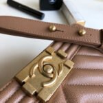 CC MEDIUM 25 BOY BAG IN ASH BROWN LAMBSKIN SILVER HARDWARE - Image 14