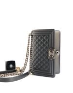 CC MEDIUM 25 BOY BAG IN BLACK LAMBSKIN SILVER HARDWARE - Image 14