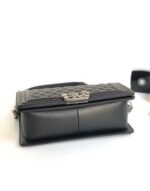 CC MEDIUM 25 BOY BAG IN BLACK LAMBSKIN SILVER HARDWARE - Image 16