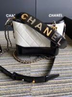 CC MEDIUM 20 HOBO BAG IN WHITE MIX BLACK CALFSKIN WITH STRAP - Image 10