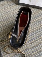 CC MEDIUM 20 HOBO BAG IN BLACK CALFSKIN WITH STRAP - Image 6