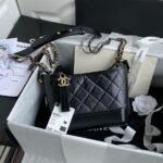 CC GABRIELLE MINI 20 HOBO BAG IN BLACK CALFSKIN - Image 10