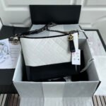 CC GABRIELLE MEDIUM 28 HOBO BAG IN BLACK MIX WHITE CALFSKIN - Image 8