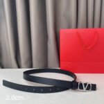 REVERSIBLE VLOGO SIGNATURE BELT IN GLOSSY ALL BLACK CALFSKIN SHW 20 MM - Image 3
