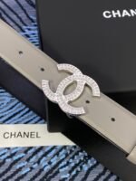 CHANEL 25S BELT 30 MM IN GREY CALFSKIN WITH SILVER HARDWARE 615093 - Image 7