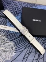 CHANEL 25S BELT 30 MM IN WHITE CALFSKIN WITH SILVER HARDWARE 615098 - Image 7