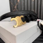 CL TRIOMPHE 25 MM BELT IN BLACK CALFSKIN GOLD HARDWARE - Image 7