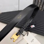 CL TRIOMPHE 25 MM BELT IN BLACK CALFSKIN GOLD HARDWARE - Image 8