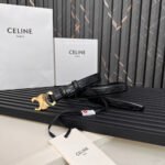 CL TRIOMPHE 25 MM BELT IN BLACK CALFSKIN GOLD HARDWARE - Image 13