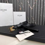 CELINE 25S TRIOMPHE BELT 25MM IN BLACK CALFSKIN 531766 - Image 19