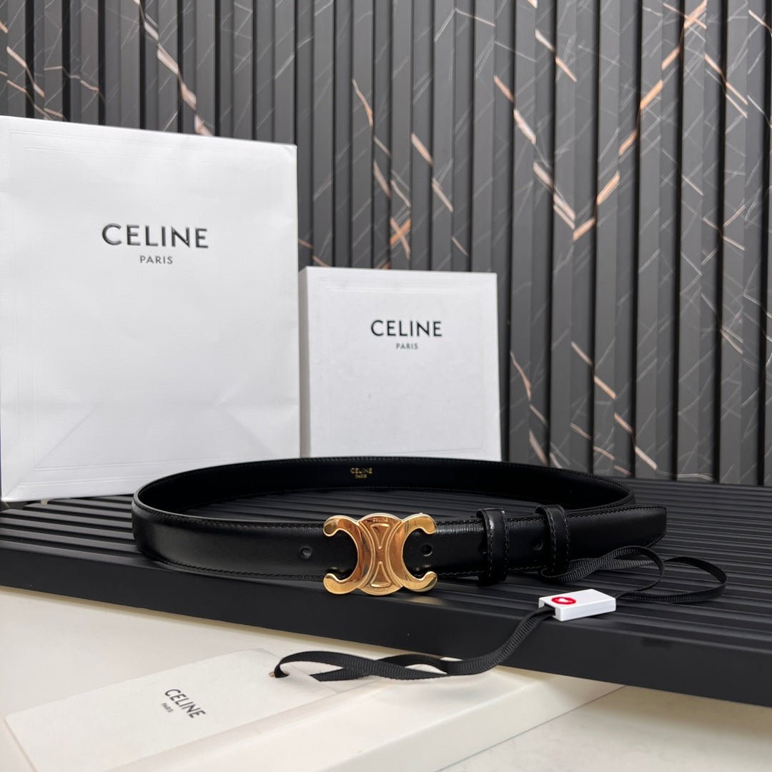 20221116_i1668613428_519_7_jpg_a17040cb-fec1-4e50-a6c5-a5c38cd17ea6 CELINE 25S TRIOMPHE BELT 25MM IN BLACK CALFSKIN 531766 - Image 1