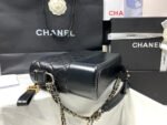 HOBO BAG 25 WITH STRAP IN BLACK CALFSKIN GOLD AND SILVER HARDWARE - Image 13