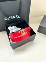 CHANEL 25S BELT 30 MM IN RED CALFSKIN 616970 - Image 2