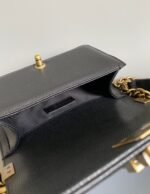 SMALL BOY BAG 20 IN BLACK LAMBSKIN GOLD HARDWARE - Image 13