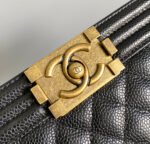 SMALL BOY BAG 20 IN BLACK LAMBSKIN GOLD HARDWARE - Image 5