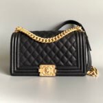 CC MEDIUM 25 BOY BAG IN BLACK LAMBSKIN GOLD HARDWARE - Image 9