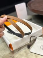 HM FOCUS BUCKLE & REVERSIBLE BLACK AND TAWNY BROWN LEATHER STRAP 13MM COPPER HARDWARE - Image 6