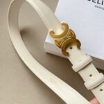 Medium Triomphe Belt 25mm White Calfskin Ghw - Image 6