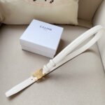 Medium Triomphe Belt 25mm White Calfskin Ghw - Image 2