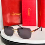 SANTOS ROUND FRAME SUNGLASSES 524480 IN METAL AND WOODEN - Image 10
