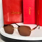 SANTOS SQUARE FRAME SUNGLASSES 524481 IN METAL AND WOODEN - Image 14