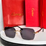 SANTOS SQUARE FRAME SUNGLASSES 524481 IN METAL AND WOODEN - Image 10