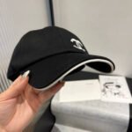 BASEBALL HAT IN BLACK WITH WHITE TRIM 673995 - Image 13