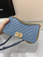 BOY BAG MEDIUM 25 CLOUD BLUE CAVIAR GOLD HARDWARE - Image 2