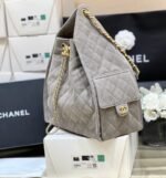 CC 25 HANDBAG IN GRAY 40 SUEDE CALFSKIN GOLD HARDWARE - Image 13