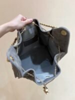 CC 25 HANDBAG IN GRAY 40 SUEDE CALFSKIN GOLD HARDWARE - Image 7