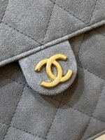 CC 25 HANDBAG IN GRAY 40 SUEDE CALFSKIN GOLD HARDWARE - Image 9